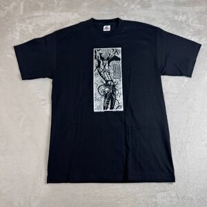 90s VTG Alstyle Apparel & Activewear Devilman Shirt Mens L Black Preowned Gothic